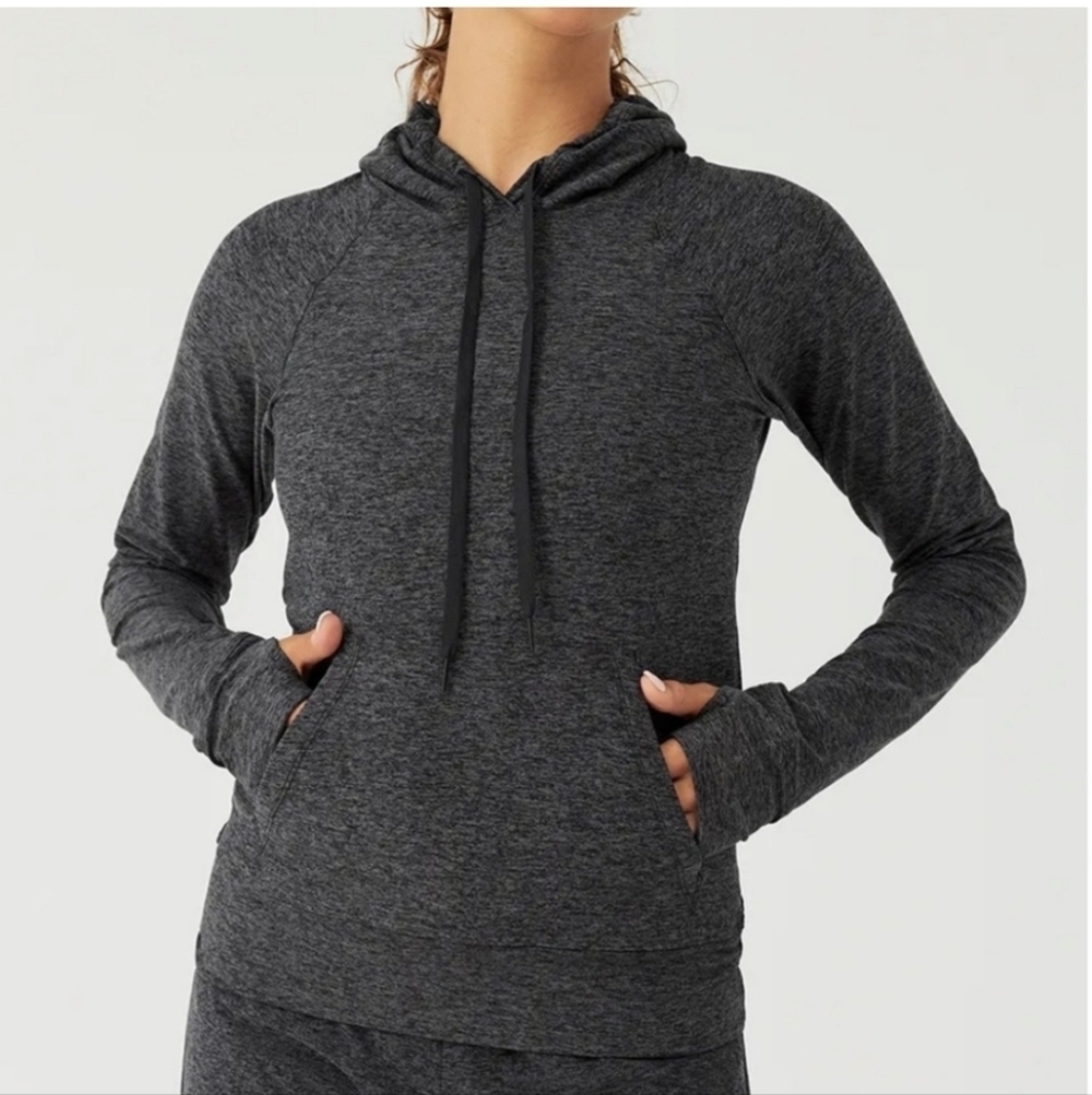 Outdoor Voices CloudKnit Hoodie Charcoal Grey Space Dye Size Medium